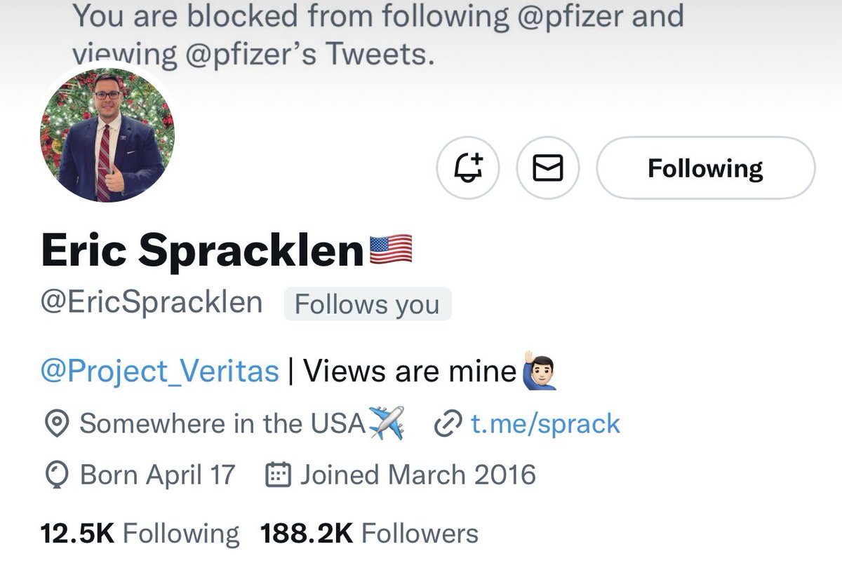 BREAKING: Project Veritas Comms Director @EricSpracklen has just been RESTORED on Twitter after being wrongfully suspended for leaking the #ExposeFauci Documents that confirmed gain-of-function research

Go follow @EricSpracklen!