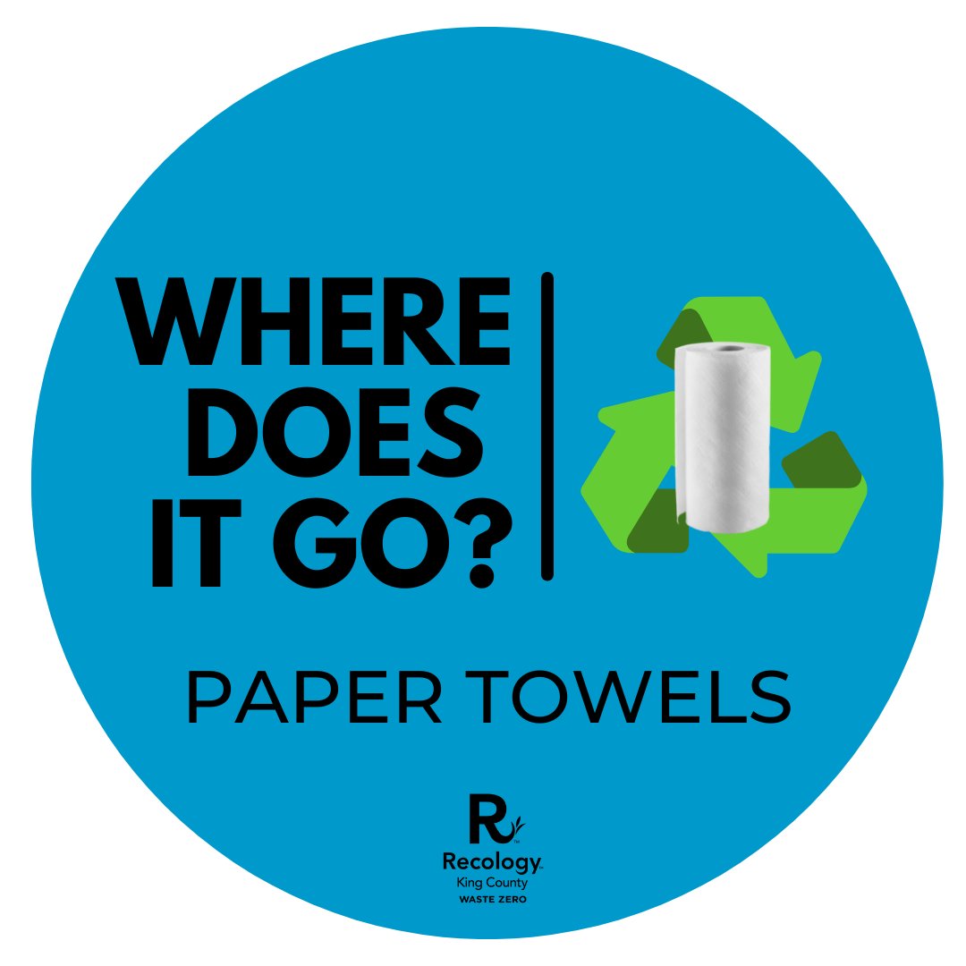 RecologyKC's tweet photo. Paper towels, regardless if they have food, oil residue, or water from washing your hands, should always go in your #compost bin! 🍕 

If you're using paper towels for cleaning with harmful chemicals, make sure those go in the garbage! 

#RecologyKC #WDIGW #PaperTowels https://t.co/9C2bFmy53L