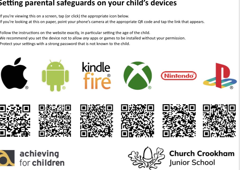 Quick links here for how to check settings on devices for children #OnlineSafety