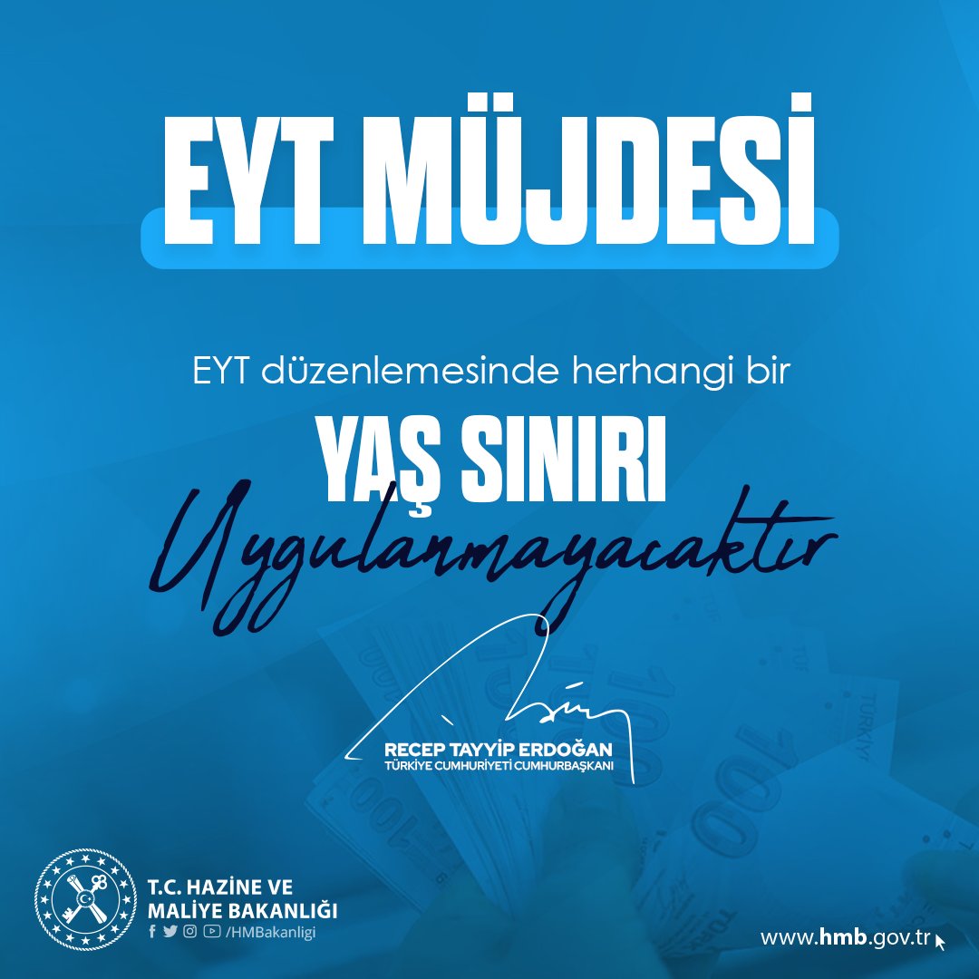 NureddinNebati's tweet photo. Vatandaşlarımızın talepleri doğrultusunda, EYT’de yaş sınırı uygulamama kararı aldık. Mali boyutunda asla fedakarlıktan kaçınmadığımız bu düzenleme ile birlikte yaklaşık 2 milyon 250 bin vatandaşımız emekli olma hakkına kavuşuyor. Hayırlı olsun! 

Teşekkürler Erdoğan https://t.co/OnlslhmYNp