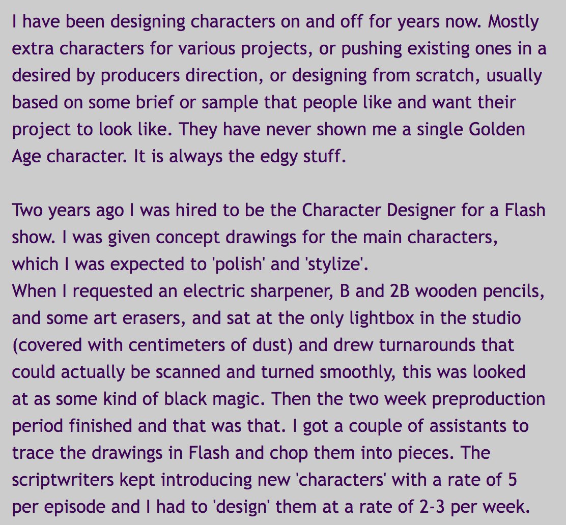 spumdonor's tweet photo. Bonus: In the comments, Australian animator Nickolay Tilcheff tells an industry horror story about being hired as a Character Designer on a Flash-animated Writer Cartoon. https://t.co/qiraMjjPnR