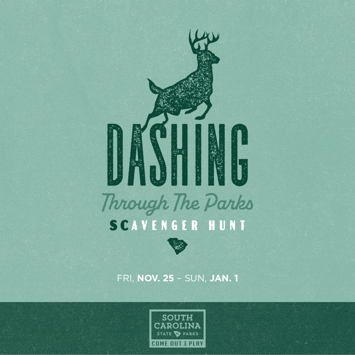 SC_State_Parks's tweet photo. There's still time to go Dashing Through the Parks! 🦌 Get points and earn prizes through January 1!  Get all the details, here: https://t.co/iOlVDemAwx https://t.co/5qQXl0cyWX