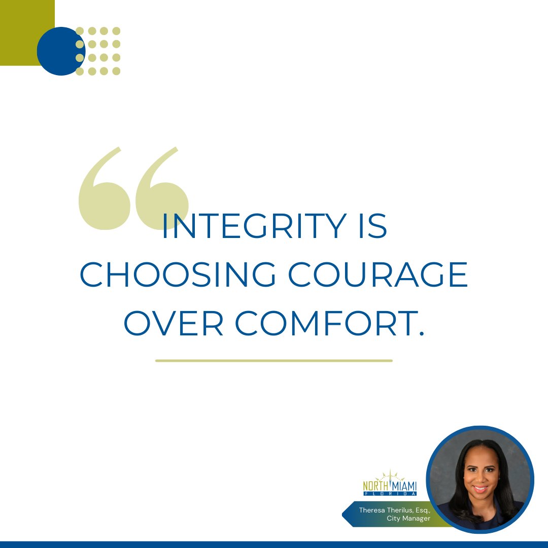 If it were easy, everyone would do it.
.
.
.
.
#cityofnorthmiami #northmiami #citymanager#cmtherilus #Leadership #Courage #womenleaders #Integrity