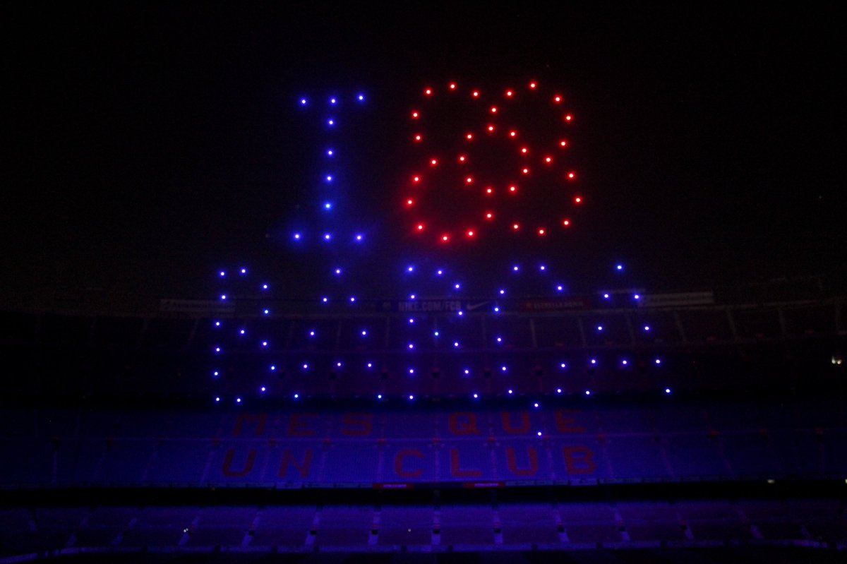 flockdroneart's tweet photo. [CAT] 💙❤️ Gran nit la d’ahir, però avui hi tornem! Gràcies @FCBarcelona_cat! 
—
[ESP] Ayer fue una gran noche… ¡Pero hoy repetimos en el Spotify Camp Nou! Gracias @FCBarcelona_es 
—
[ENG] 🏟 About last night at Spotify Camp Nou! Thanks @FCBarcelona

#DroneShow #DroneLightShow https://t.co/J0JWs2bnCi