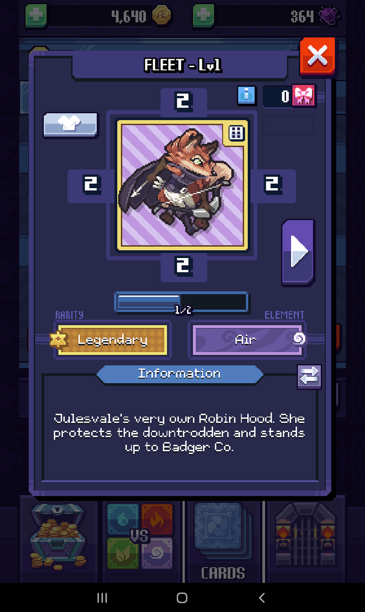 HiadTheLemur's tweet photo. 💘
I finally has Fleet after succeeding her challenge and a huge kudos to the developers for her description because me and the other Aetherians refer her as Robin Hood who's also a fox

#RivalsofAether #CreaturesofAether https://t.co/3WBqSK7dKY