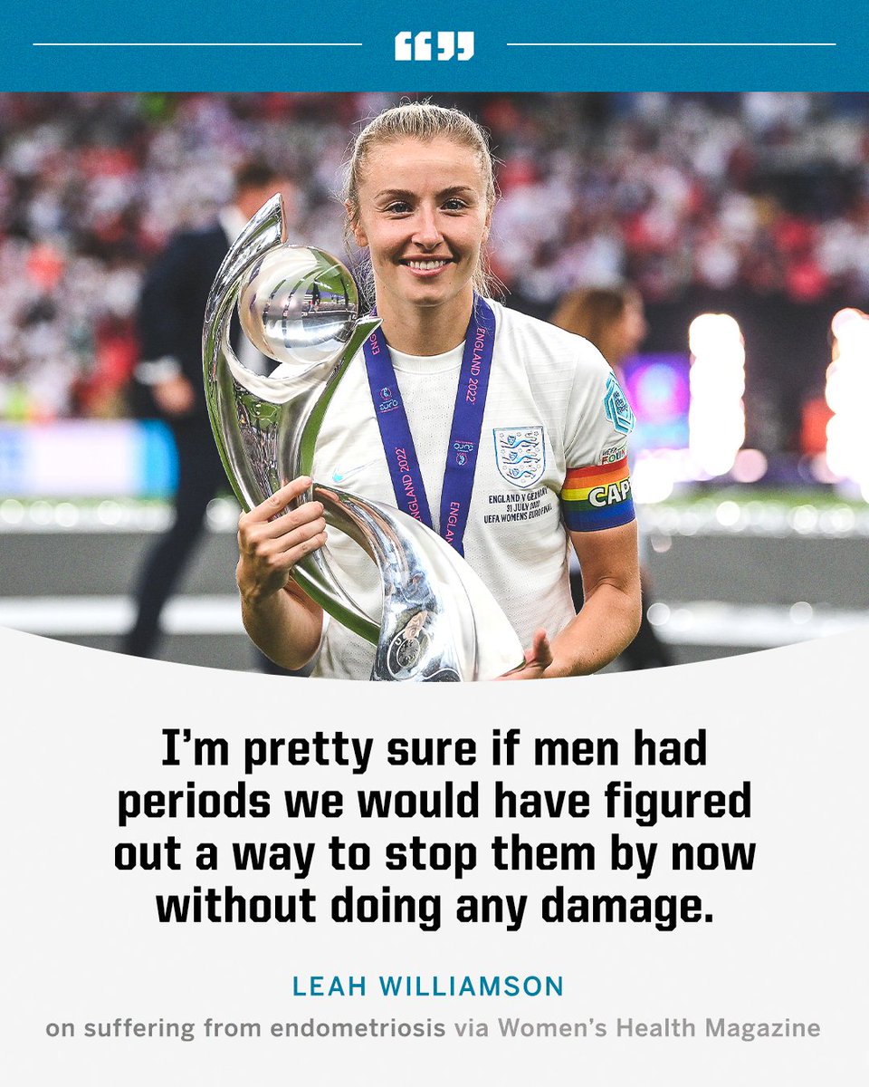 ESPNUK's tweet photo. Leah Williamson opened up on her fears of missing the Euros due to endometriosis 🗣️ https://t.co/HWrh6OWuCm