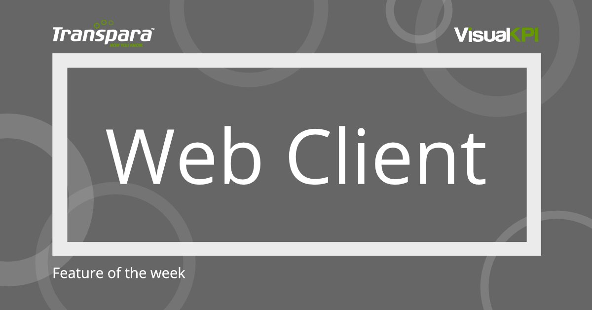 Transpara's tweet photo. Web Client: Visual KPI runs in a web browser for end users. That means nothing to instal or manage, no data stored locally (secure), and support for any device or screen size.
#Transpara #VisualKPI #FeatureOfTheWeek #realtime #operations
Learn more at https://t.co/34T1sIs4k1 https://t.co/T1x8hQeTIA