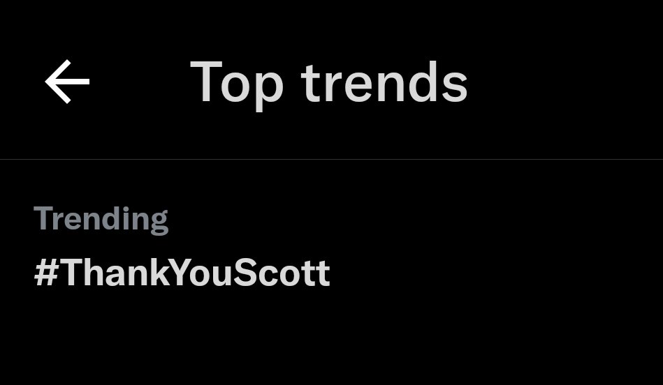 Scott saw our tweets also the hashtag is currently trending! #ThankYouScott