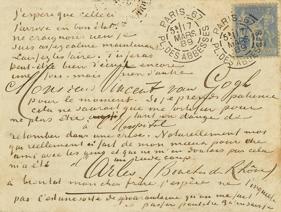 vincent van gogh letters and paintings details;