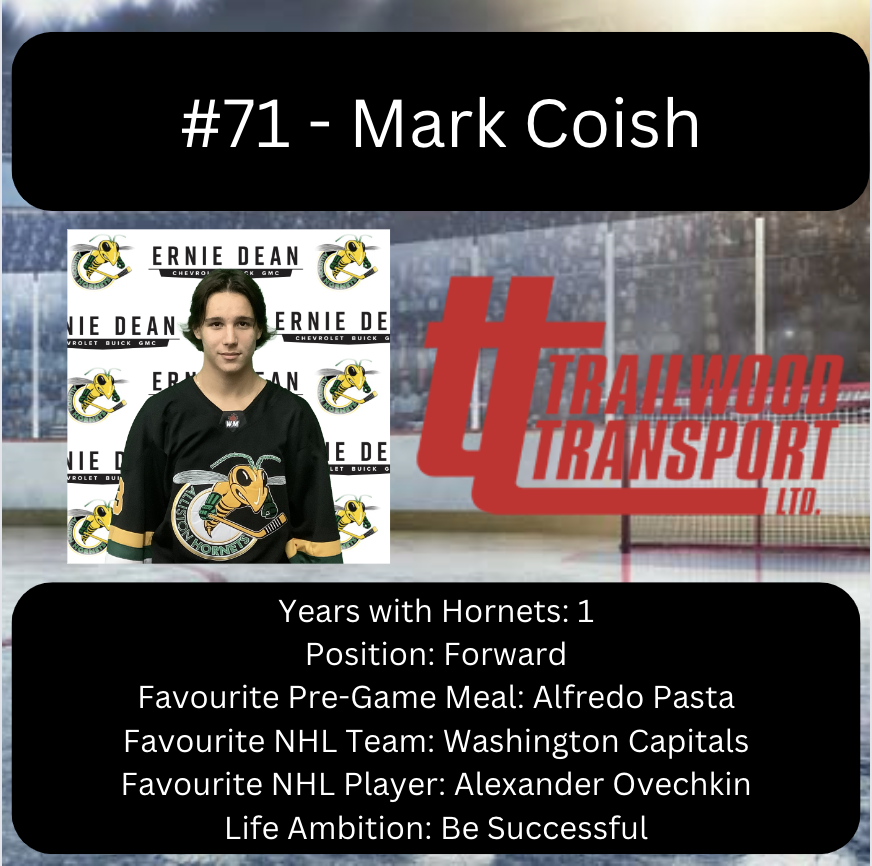 AllistonHornets's tweet photo. This week's Player of the Week is #71 - Mark Coish!
#allistonhornets
#playwithgrit https://t.co/acpWBaSggd