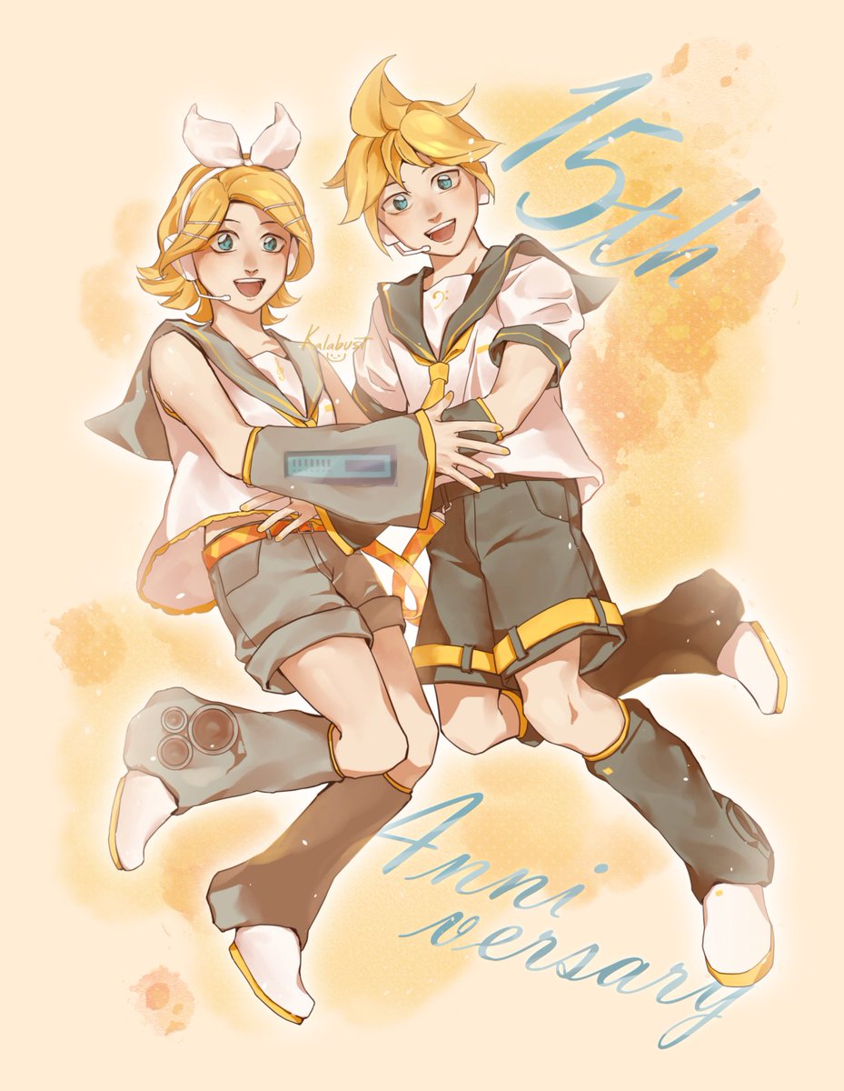 kalabust's tweet photo. 🎂💛🧡🎂

#鏡音誕生祭2022 
#鏡音リンレン15th生誕祭 
#鏡音リンレン https://t.co/XYve63PMDW