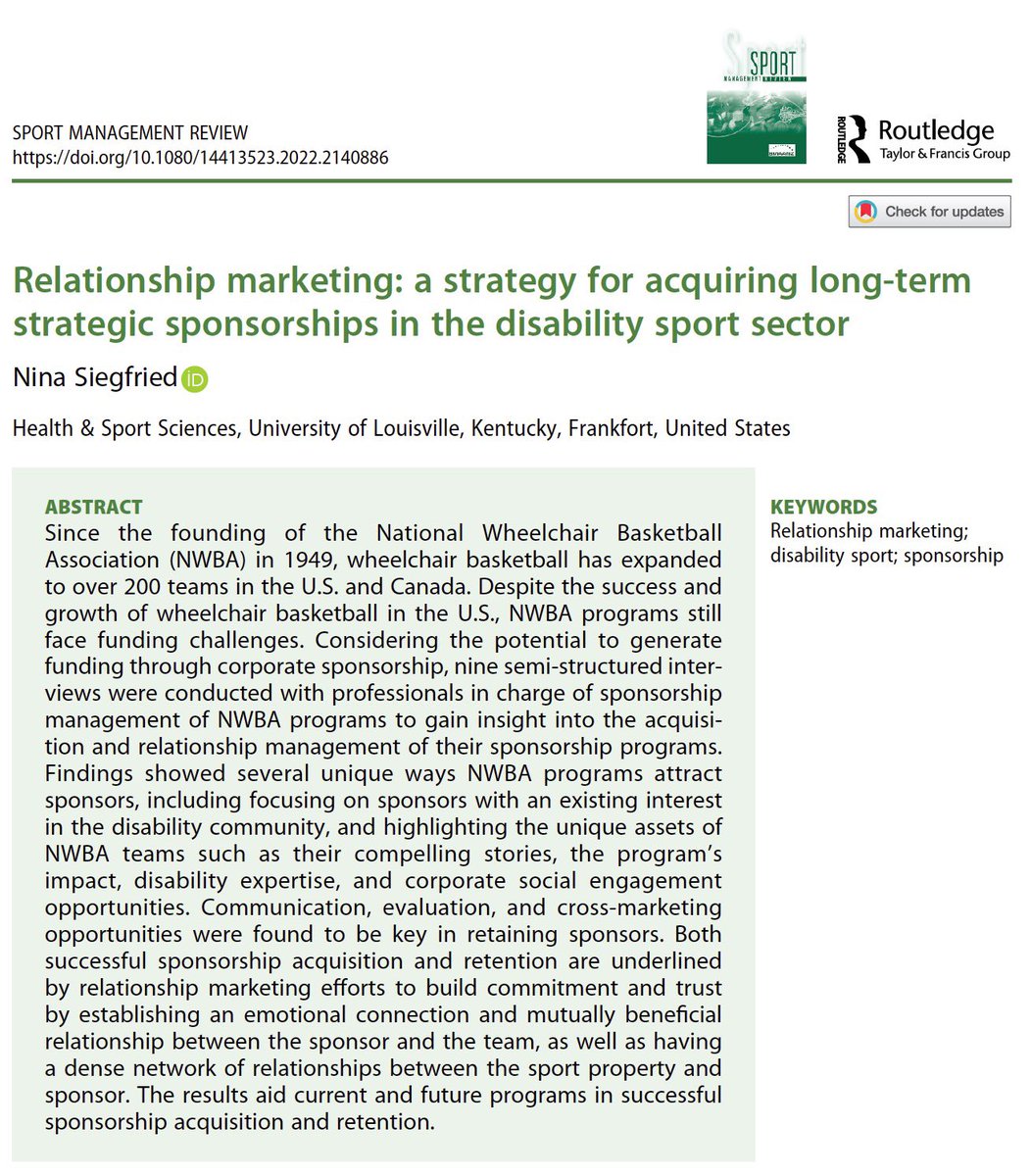 NinaSiegfried's tweet photo. Ending this year on a high note: my first solo author &amp; first @SMR_Journal publication! 
Very grateful for the @NWBA program officials that participated and contributed to this study. Click the link below to access the full article. 

https://t.co/G9dPFkVidj https://t.co/gjL3DEHkSn
