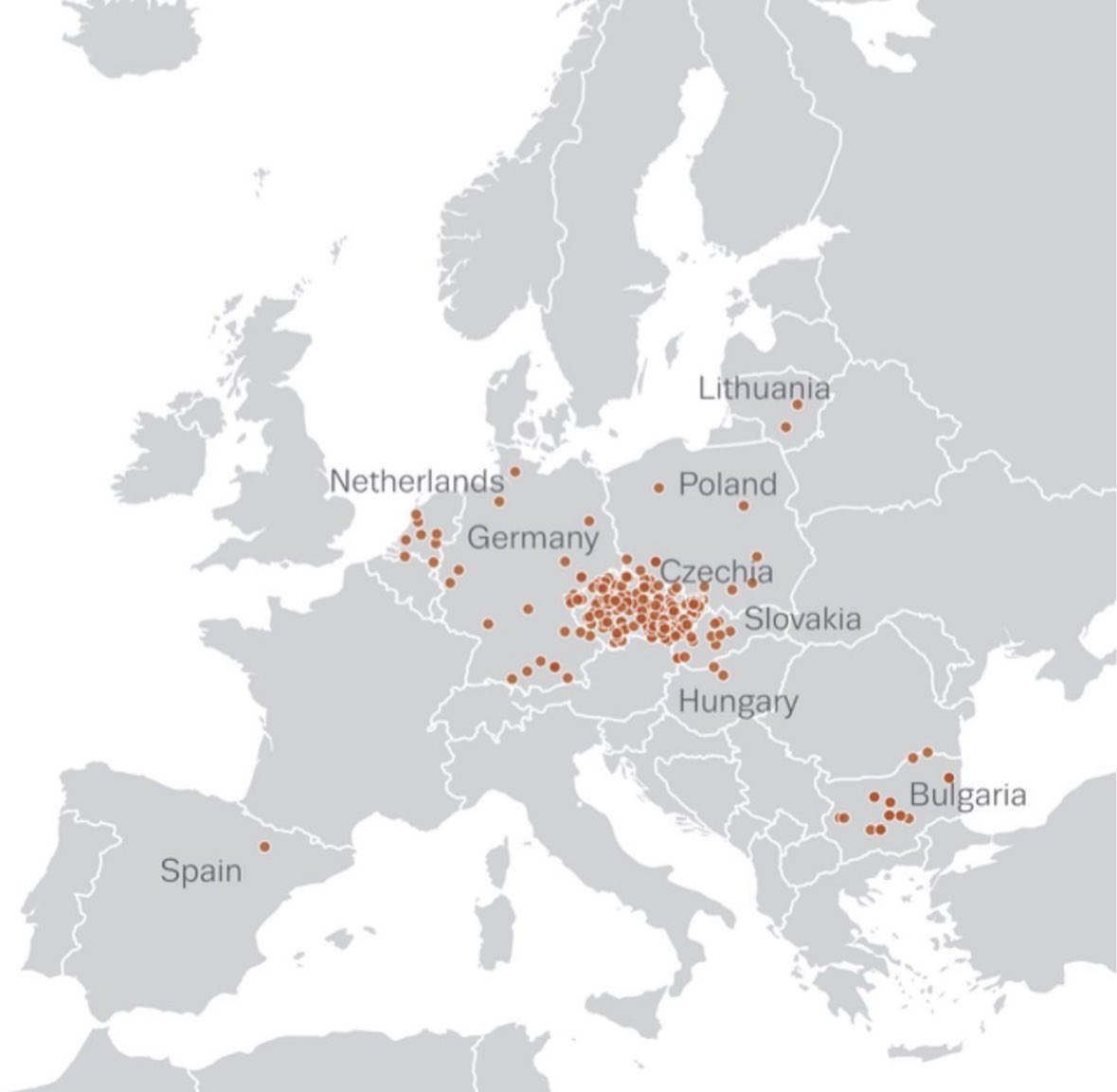 QuantumDom's tweet photo. Map Break!

Here are all the illegal meth labs found in Europe up to 2019 https://t.co/ShYa8No6qH
