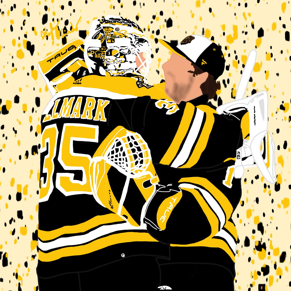 Swaymark<3

Best goalie tandem in the nhl!!🥰

🏷: #jeremyswayman #linusullmark #nhlbruins #bostonbruins #bruinshockey #icehockey #nhl #nhlhockey #hockey #hockeyart #nhlart #goalies #goalie #nhlgoalie #hockeygoalie #art #digitalart #DigitalArtist #ArtistOnTwitter