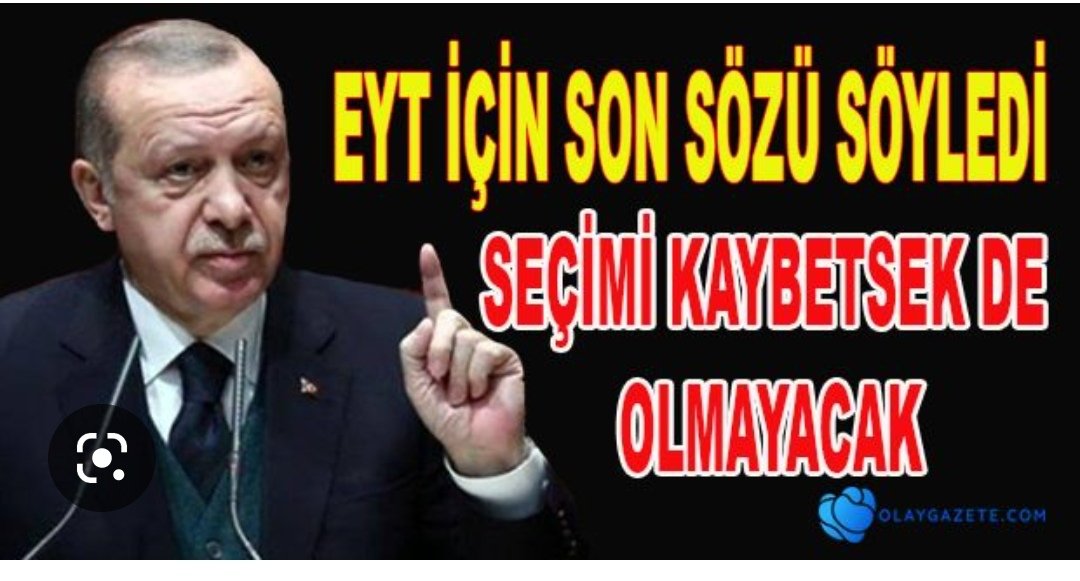 Yine yanıltmadı ülkemin zararına olan şeyi yapmam dedi ne değişti yıllardır olduğu gibi yine kendini yalanladı yapmam olmaz dediğini yaptı herhalde bu sefer seçimi kaybetmekten çok korkuyor inşallah millet bu seçim numarasını yutmaz diyeceğim ama....#EYT