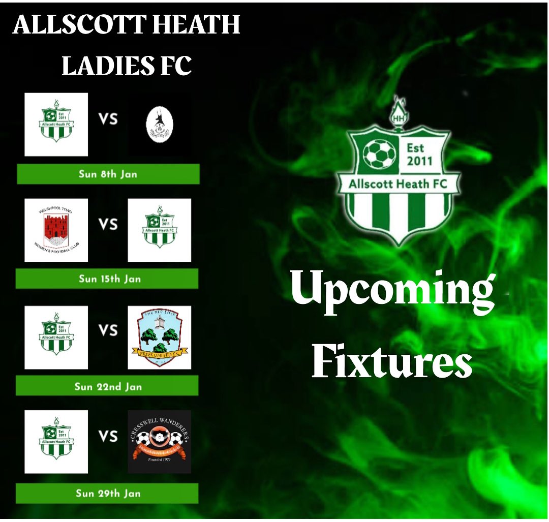 AllscottLadies's tweet photo. UPCOMING JAN FIXTURES. #allscottheathladies #thefemalemonners https://t.co/OIHtTO9Af3