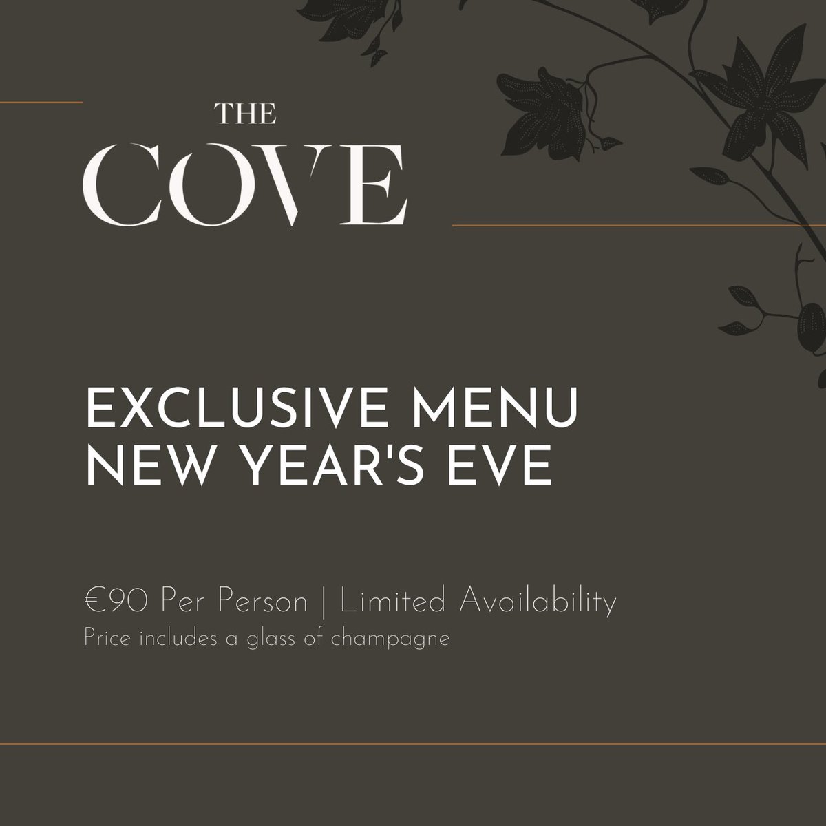 thecovecork's tweet photo. We have limited availability left for our New Year’s Eve special menu in The Cove. 

To make a reservation visit the https://t.co/E2BsH0RGSn 

#FineDining #FotaIslandResort https://t.co/cARFWvxaXm
