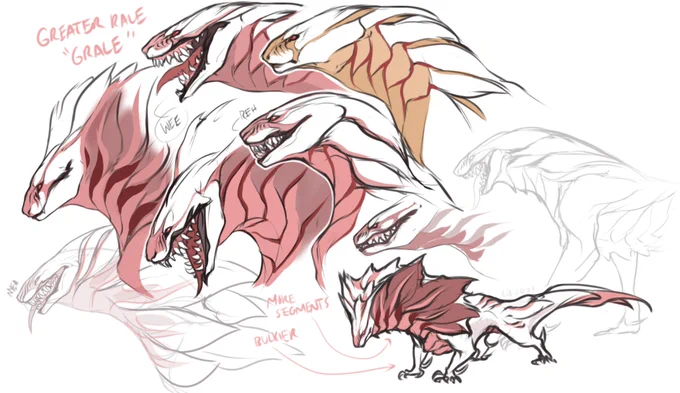 Greater Rales ("Grales") are massive creatures, and the largest terrestrial predators that appeared after the █████████ ████████ Incident. Despite their imposing size and intimidating threat displays, they are relatively docile and lazy 
