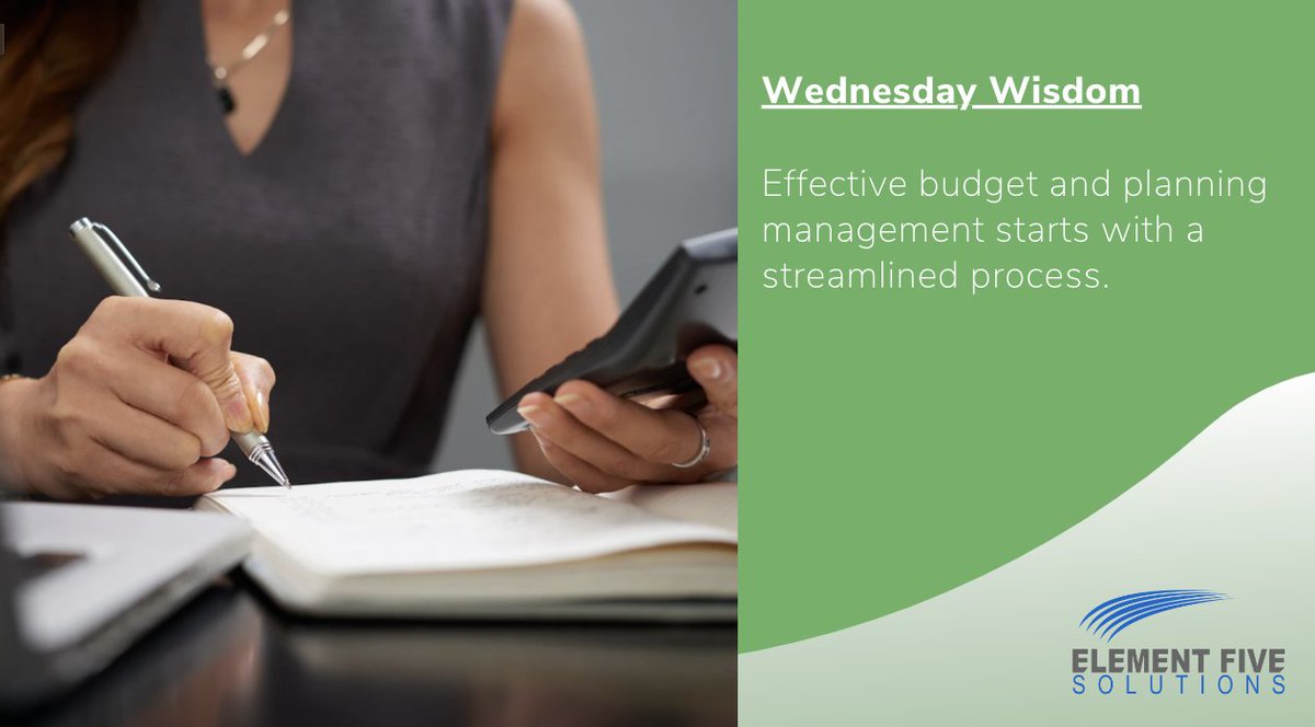 e5sol's tweet photo. #WednesdayWisdom ✨ Effective budget and planning management starts with a streamlined process. Kick off the new year with an inclusive management system. Learn how we can help you monitor and collaborate with staff, budget for daily operations and long-term planning. https://t.co/kadwDEOVOY
