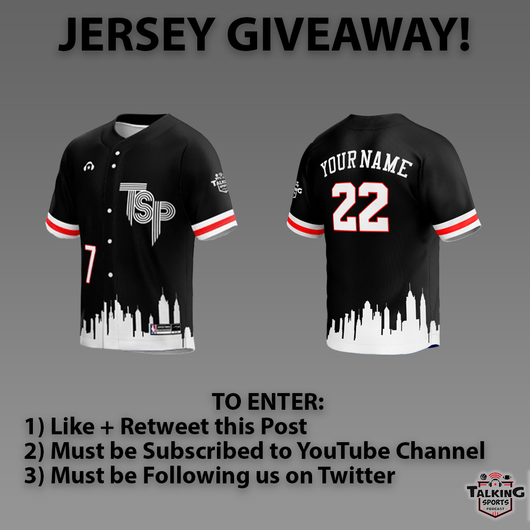 TalkingSportsPD's tweet photo. Enter for a chance to win a TSP baseball jersey! DM us with any questions! #TSP #Jersey https://t.co/1Y38Yb6kVw