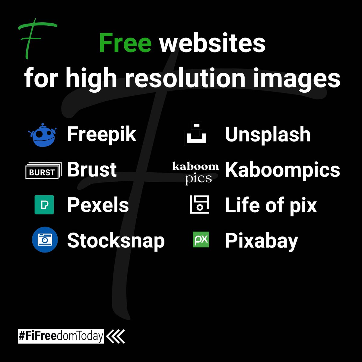 fftenglish's tweet photo. Do you use any of these websites?
#fifreedomtoday #websites #free https://t.co/ndUSetqhJg