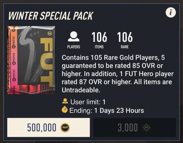 Bullardiniho3's tweet photo. LAST CHANCE TO OPEN THIS PACK THEREFORE LAST GIVEAWAY TILL SATURDAY 👌

Like + RT to enter (must be following so I can send the code) 

Good luck ❤️ #fifa23 #giveaway https://t.co/v3C9OYVS1P