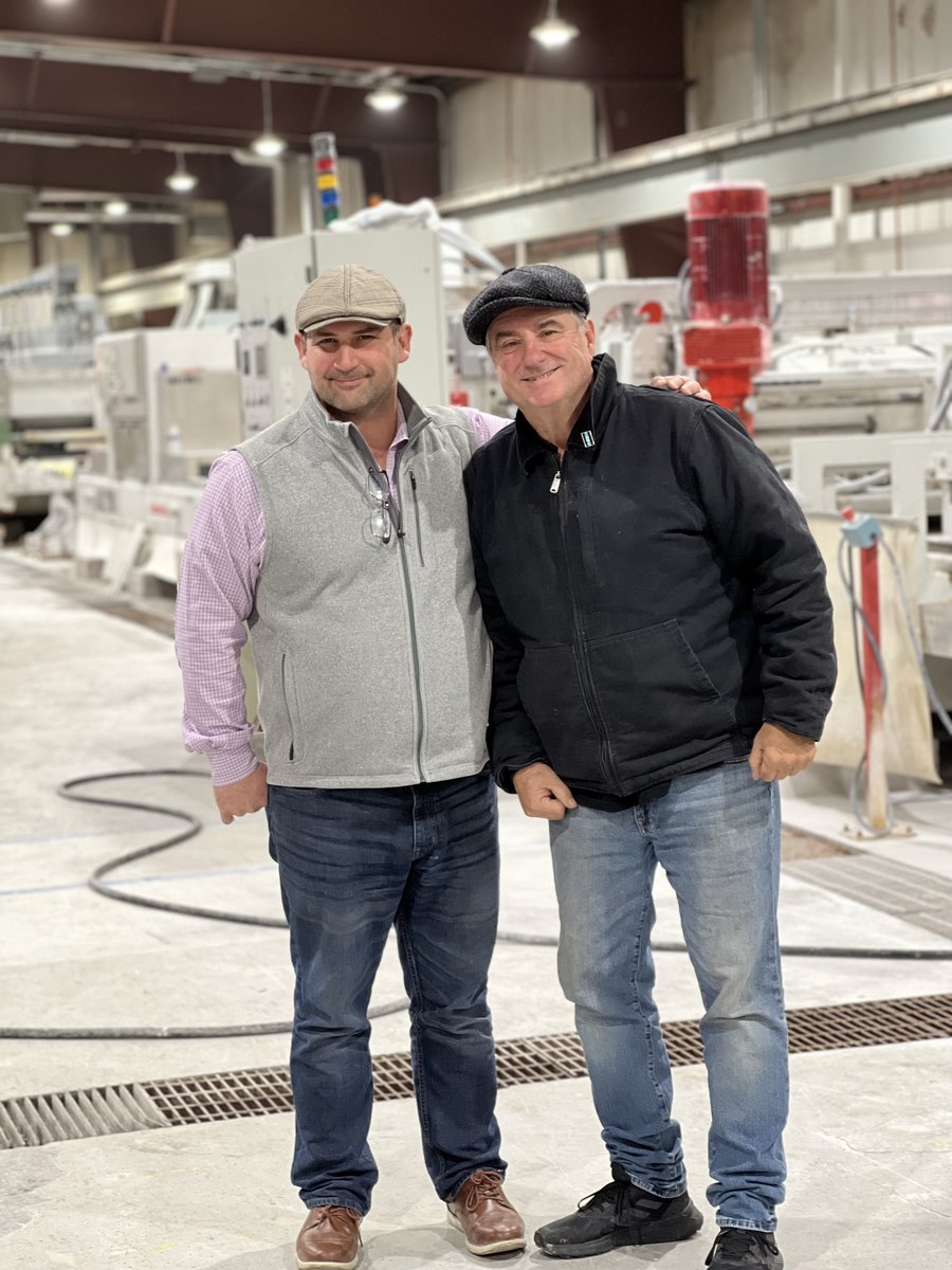 AdamoStone's tweet photo. Visited our friends at @finastoneworks  in Wilmington this morning. Incredible machinery and lightweight stone collection. https://t.co/1SDpUSMBm6 https://t.co/xmVQQxqxsL