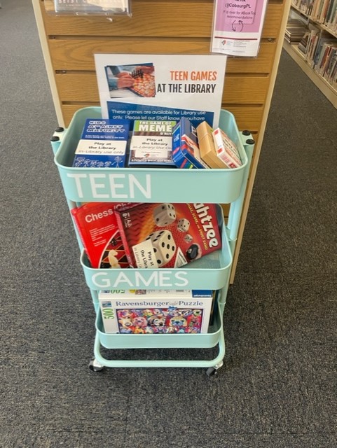 cobourgPL's tweet photo. TEENS: You can now find our Games Cart near the Young Adult Fiction, on the second floor.
🎲
There are card games, board games, and puzzles! Pop in and enjoy.
.
.
.
#coobourgpl #cobourgteens #librarytwitter #teengames https://t.co/gz7DEq4IOx
