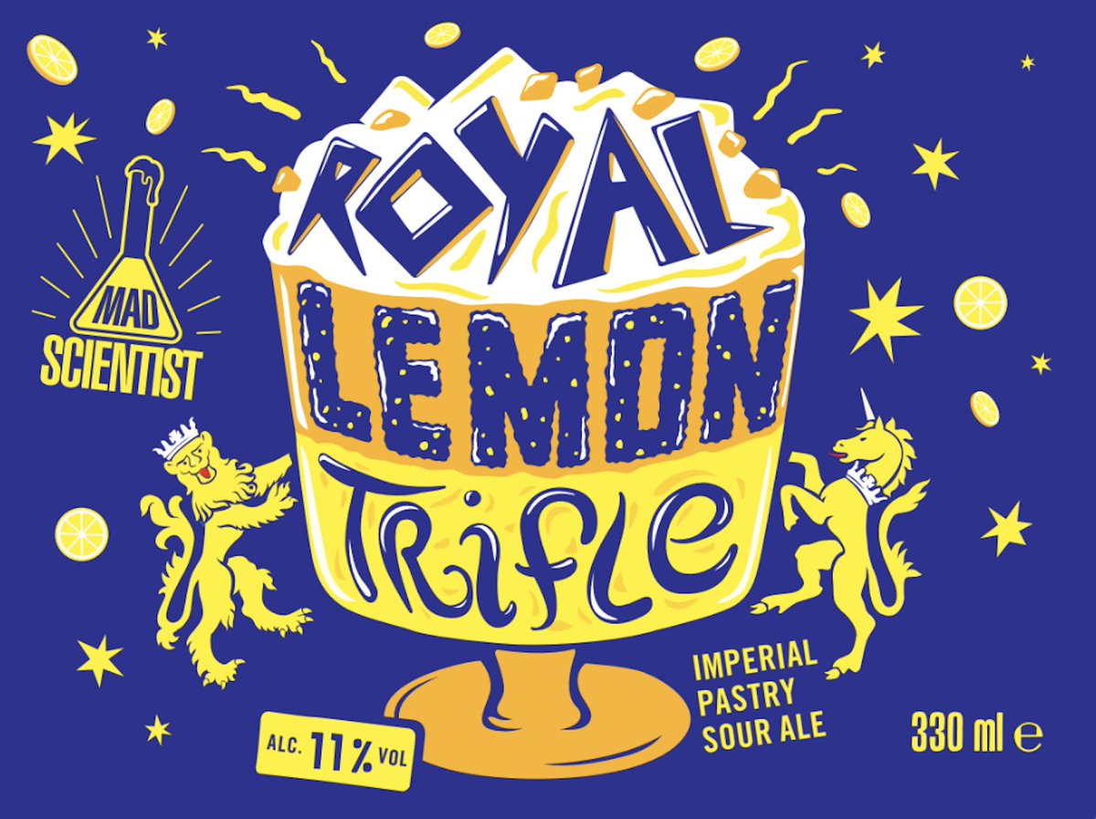 🚨Launching Tomorrow!! 🚨

<a href="/madscientisthun/">Mad Scientist</a> have given their signature Trifle series the royal treatment! 👑

Royal Lemon Trifle is loaded to the brim with Lemon, Orange, Vanilla and salt!

If any of their previous Trifle beers are anything to go by, this wont be one to miss!