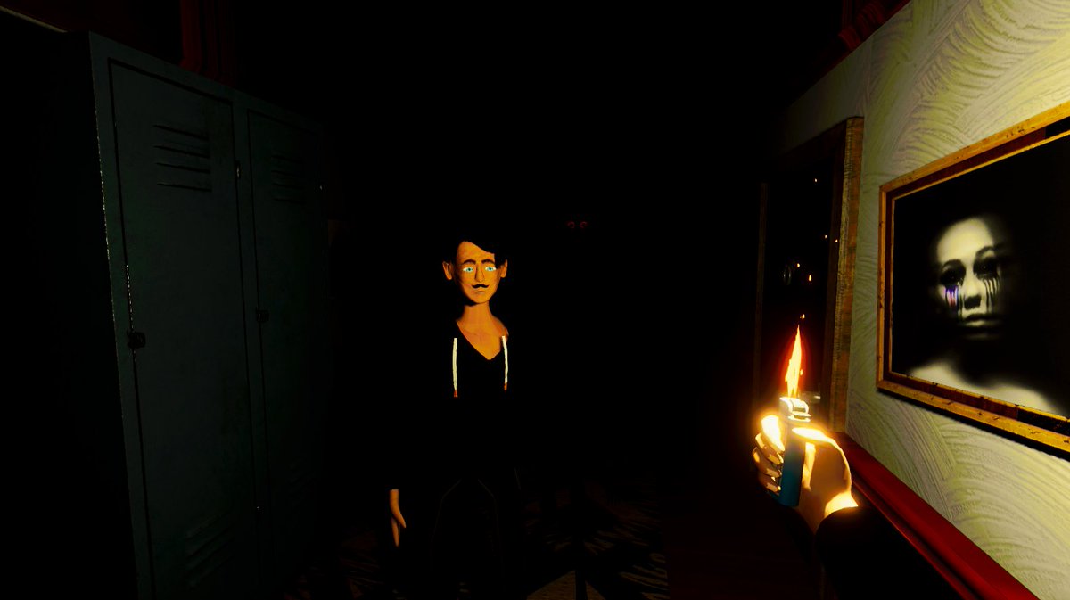 #scary moment while testing around with lights, with my buddies #indiedevhour.
Look at those #creepy eyes behind!