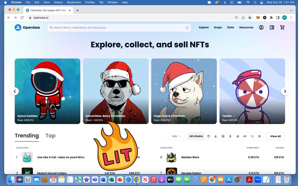 Satoshibles Beary Christmas collection on homepage of <a href="/opensea/">OpenSea</a> 😎 🎅 

➡️ opensea.io/collection/sat…