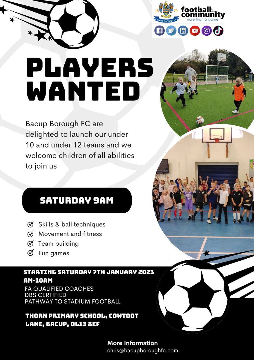 BacupFitc's tweet photo. Recruiting now for our under 10 and under 12 age groups https://t.co/HqZWj6QrBv