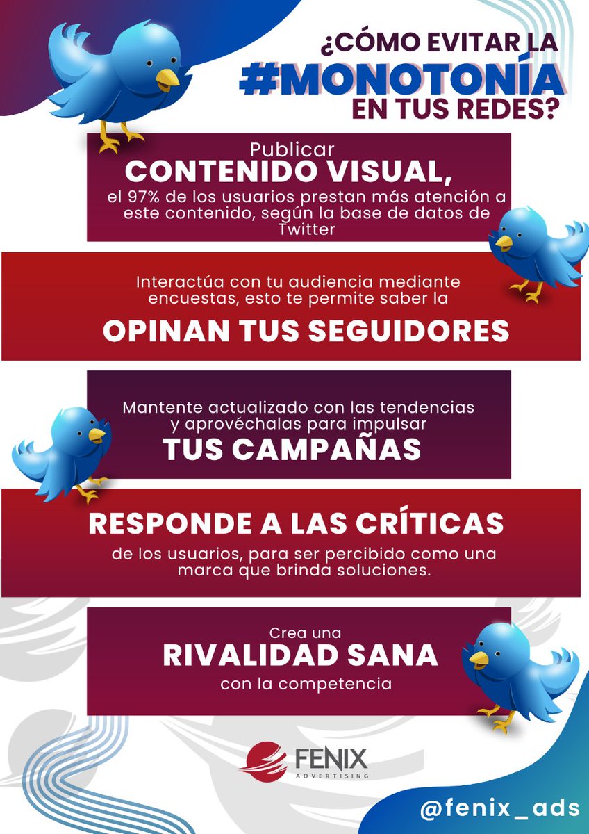 Fenix_agcy's tweet photo. Como no caer en la monotonía, con tus redes sociales. Parte 3: https://t.co/4kYzXARZAM