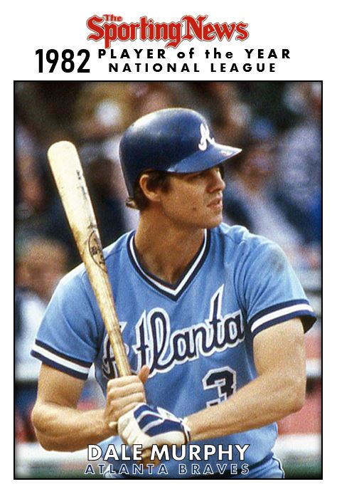 Custom⚾️Baseball on X: The 1982 Sporting News N,L, Player of the Year was  Atlanta #Braves outfielder Dale Murphy. Murphy led the league with 109 RBI.  He hit 36 home runs and had