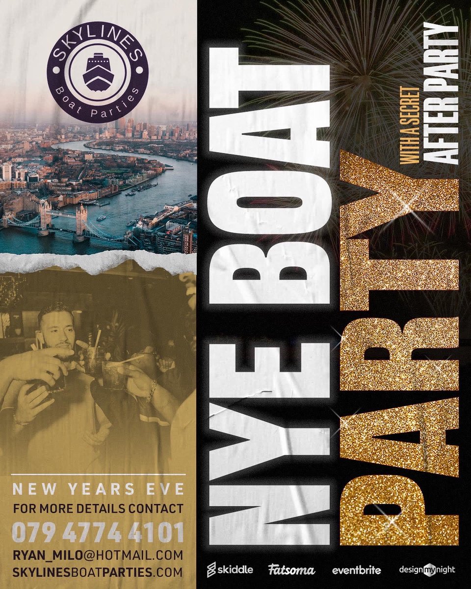 DJBLUESMILO's tweet photo. https://t.co/Mmn05VLfp9

Saturday 31st December Come and celebrate the end of 2022 and the beginning of 2023 on the Thames and see the fireworks with a free after party click on the link for tickets be quick it will be a sellout https://t.co/EESzg9VGbv
