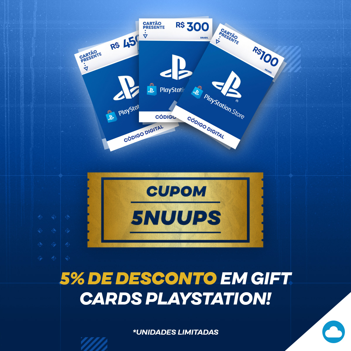 Nuuvem oferece desconto em gift card de PlayStation