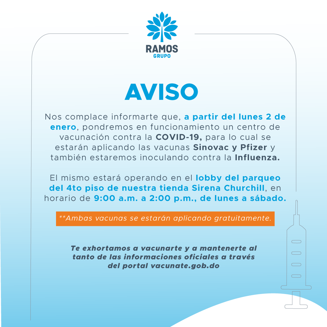 Una vez más podrás contar con un centro de vacunación en nuestra tienda <a href="/Sirena/">karmen</a> Churchill
En esta ocasión estaremos inoculando tanto contra el #Covid19 como contra la #Influenza
**Ambas vacunas se estarán aplicando gratuitamente.