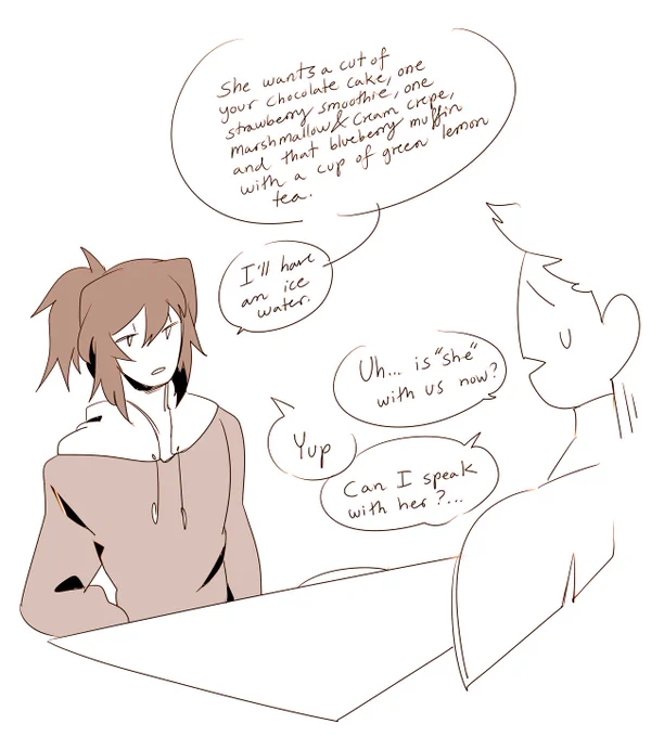 he stole half her order the moment they got back home 