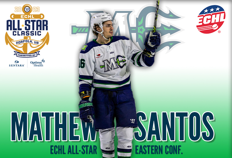 Congratulations to <a href="/MathewSantos26/">Mathew Santos</a> on being selected to represent the <a href="/MarinersOfMaine/">Maine Mariners</a> in the 2023 <a href="/ECHL/">ECHL</a> All-Star Classic in Norfolk, Virginia! #CatchTheCurrent