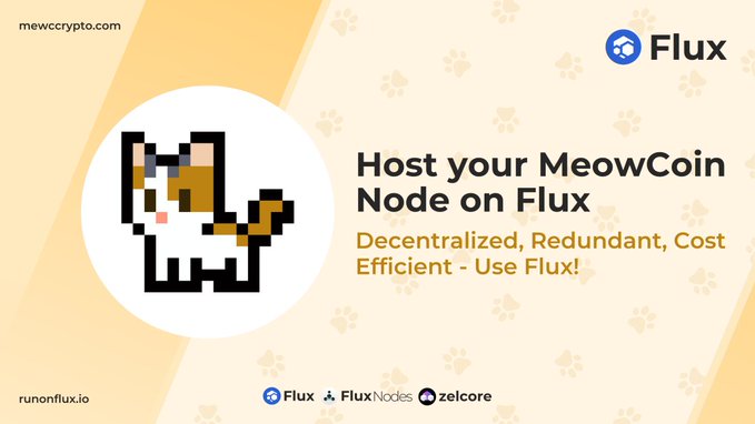 FluxDeutsch's tweet photo. Neue $Flux Marketplace-Listung⚡

Ihr könnt jetzt ganz einfach ein dezentralisiertes #Meowcoin-Mode auf #Web3 ☁️ über den #Flux-Marktplatz bereitstellen!

👉https://t.co/c7kCZmf97h

Einfache Anleitung: https://t.co/UjeOdIYCvh

@meowcoinlol $MEWC https://t.co/Xl5Gnvcalf