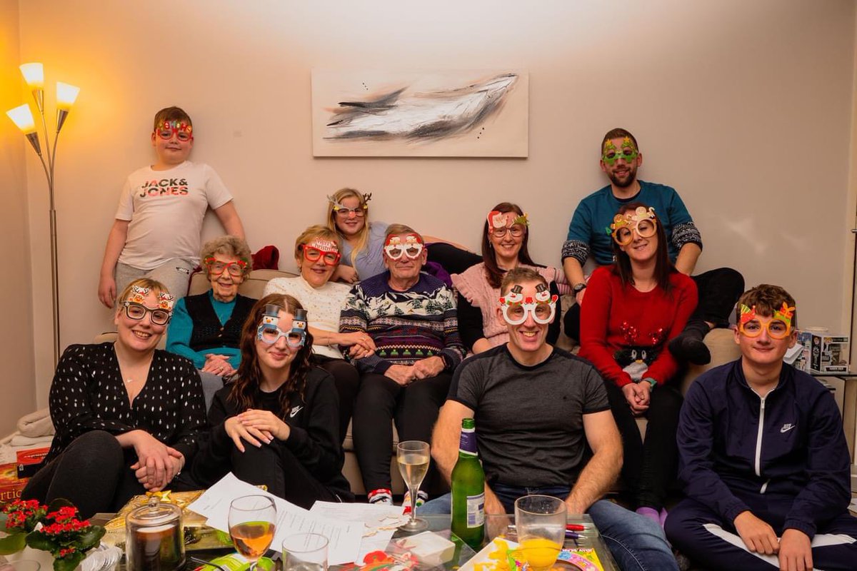 The family at Christmas.