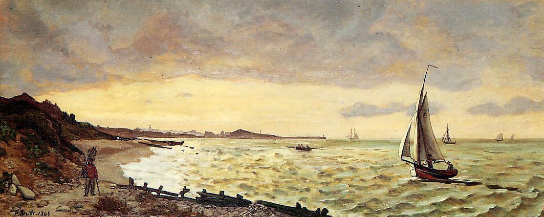 Beach at Sainte-Adresse, 1865 #impressionism #fredericbazille wikiart.org/en/frederic-ba…