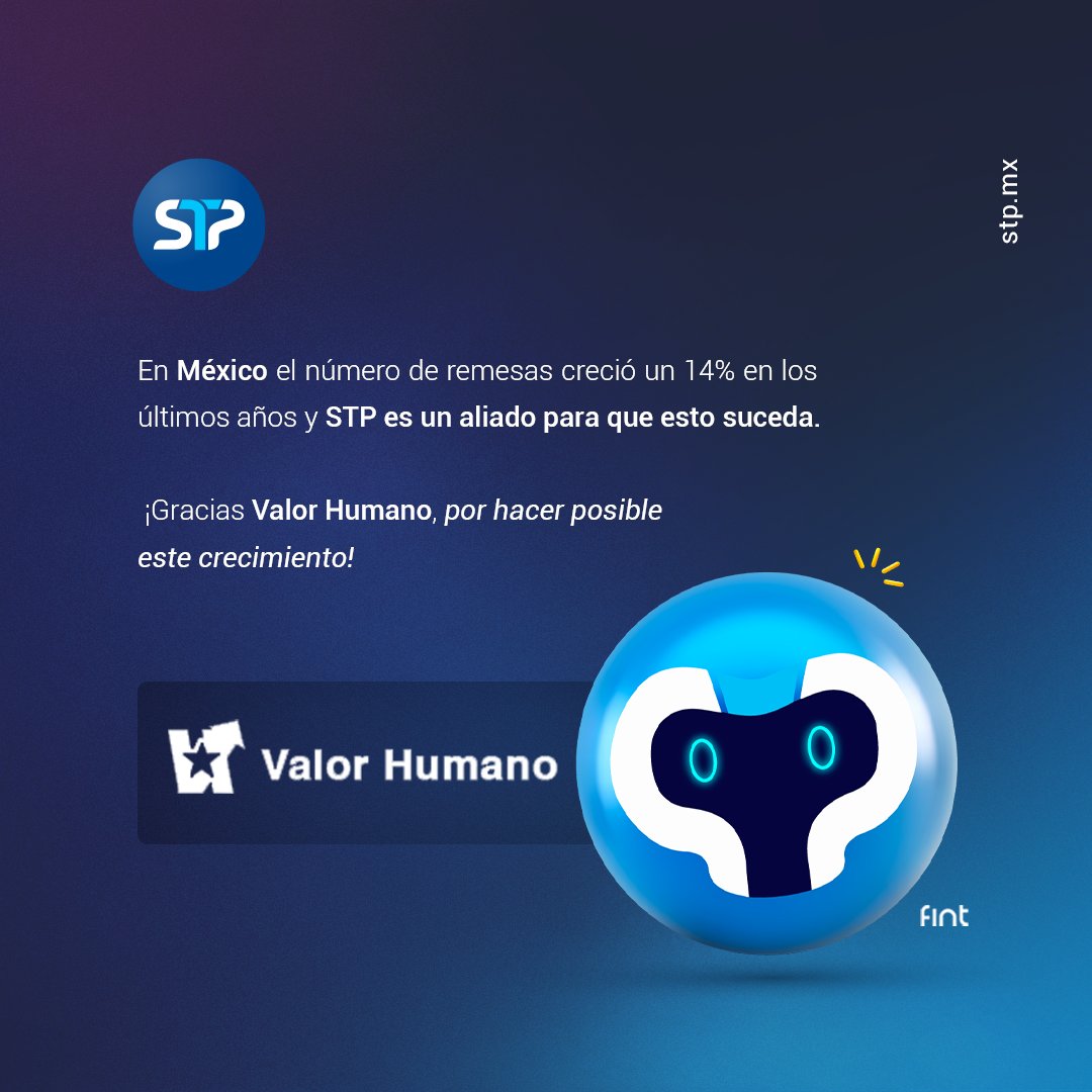 stpfintech's tweet photo. En 2022 las remesas en México lograron un crecimiento del 14% y en STP fuimos parte de esas operaciones en conjunto con nuestros clientes. Gracias al enorme trabajo de Valor Humano ¡Vamos por más!

@InterCambioExpr https://t.co/MDfALSYXRs