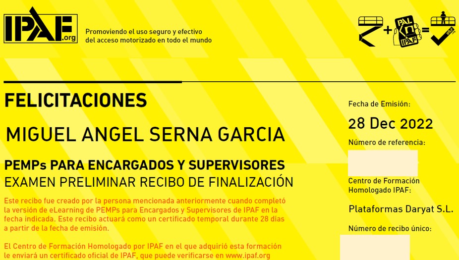 Unidad_SYS's tweet photo. Finalizado el curso de supervisor PEMP.
 Gracias @IPAForg @NiftyliftWorld @prevencionjcyl https://t.co/i39fYlDrqF