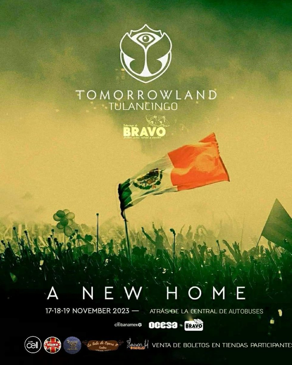 ¡POR FIN! EL TOMORROWLAND LLEGA A TULANCINGO POR PRIMERA VEZ EN LA HISTORIA❗❗❗
EVENTO 100% CONFIRMADO ATRÁS DE LA CENTRAL DE AUTOBUSES, COMPRA TUS BOLETOS EN TIENDAS PARTICIPANTES.
VIRUZ X GREEN Club Cell El Café Tulancingo La Sala de Espera II Insideled 

28 Santos Inocentes