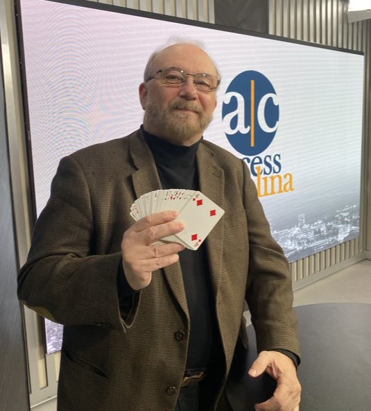AccessCarolina's tweet photo. Critter Keepers bring reptiles and arthropods to the studio and Margaret earned an “I held a tarantula” sticker. 
Deal us in! It’s National Card Playing Day and John from Boardwalk Games talks about his love of a good card game. A|C Weekdays 10am https://t.co/MV3OctC0Ij