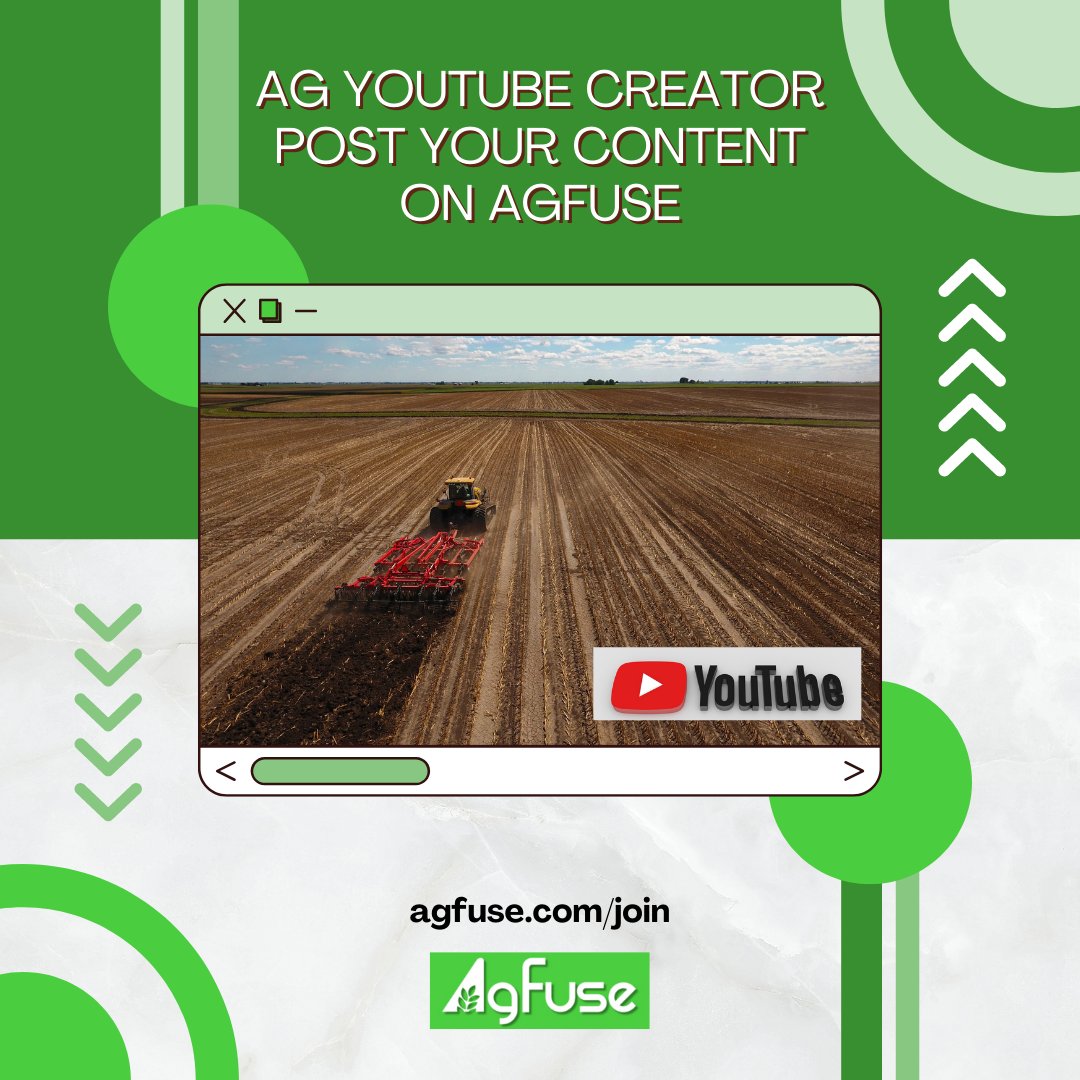Do you create Ag-related content for YouTube? You should post it on AgFuse! agfuse.com/join