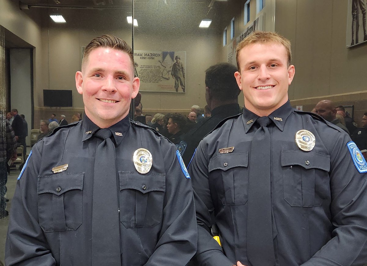 Please welcome to the community the newest members of the Norwalk Police Department. Last week Officer Sauer and Officer Allen graduated from the 306th Basic at the Iowa Law Enforcement Academy. They begin field training next week. If you see them, please stop and say hi.