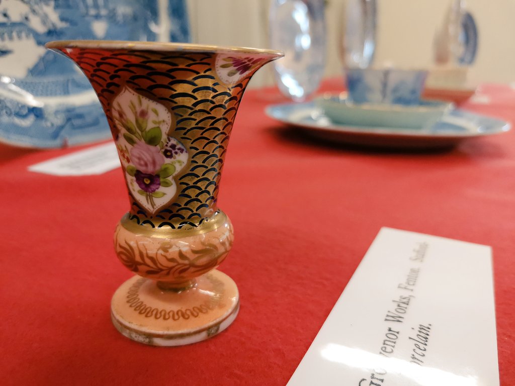 Another ceramic conundrum. The maker of this beautiful hand painted bud vase was prolific in the south of the city during the turn of the 19th century.