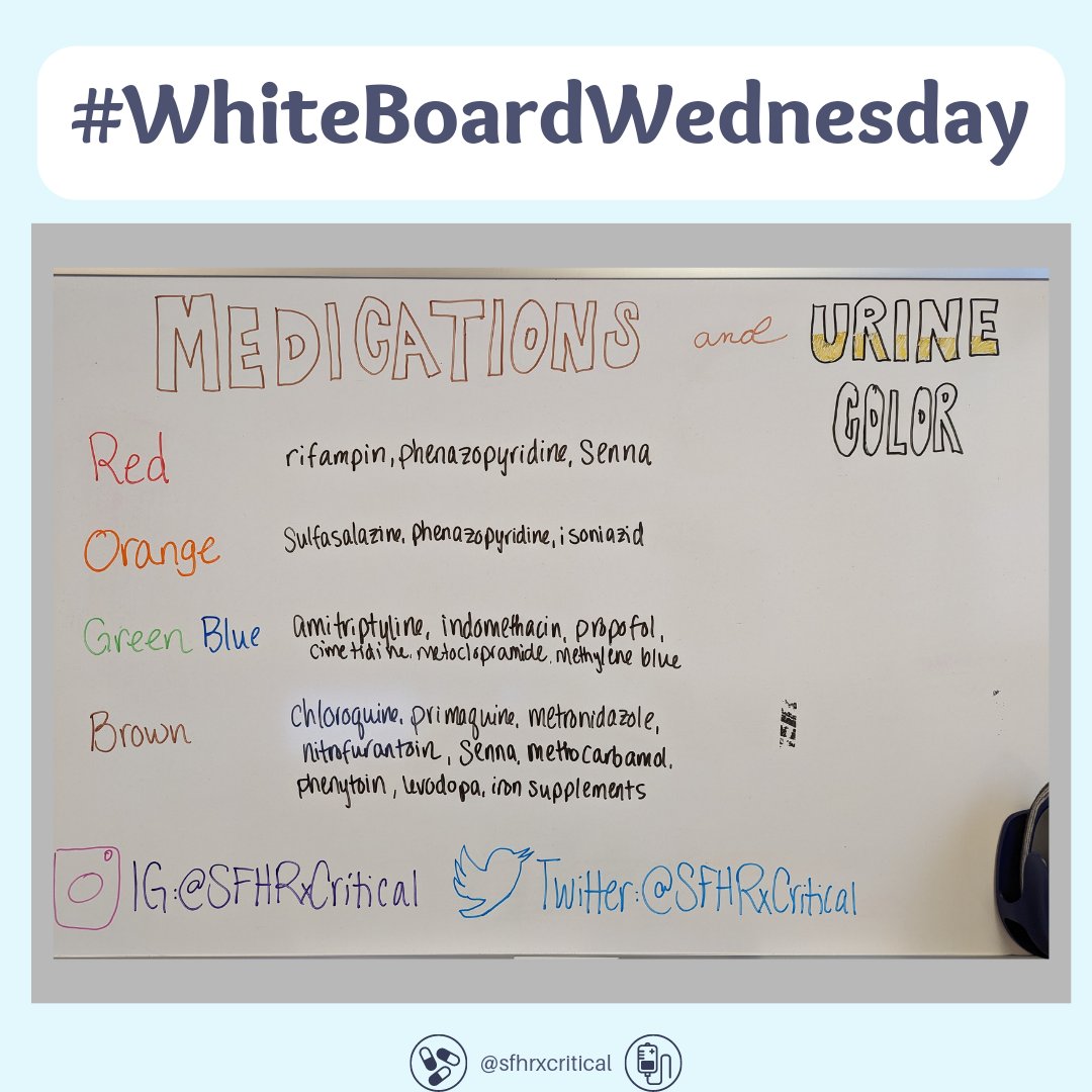 SFHRxCritical's tweet photo. #whiteboardwednesday #pharmacist #TwitteRx #pharmacystudent #medication #Medical #medicalstudent #nursingstudent #Nursing https://t.co/C5PbhcpCCr